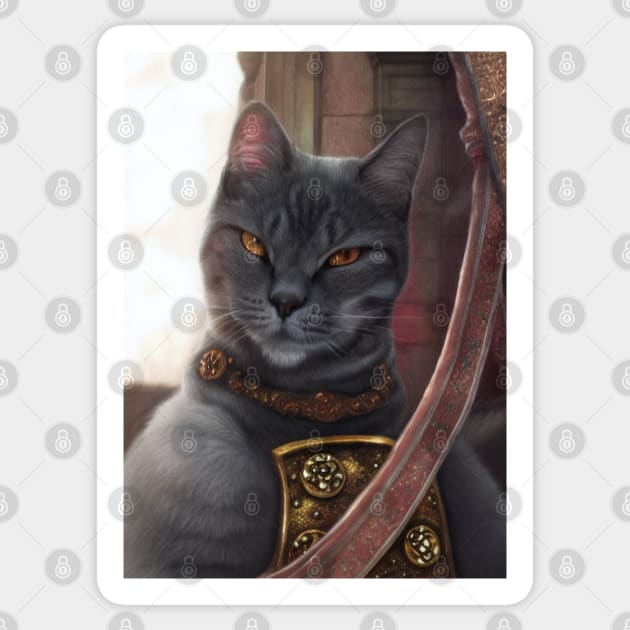 Mystic Mage Cat: Heracles Sticker by Dendros-Studio